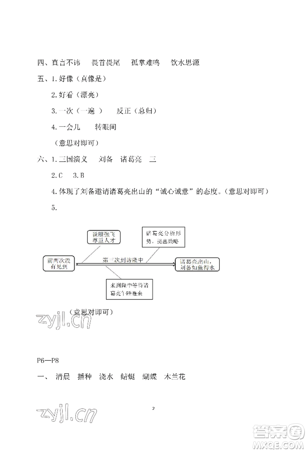 安徽少年兒童出版社2022暑假作業(yè)五年級語文人教版參考答案