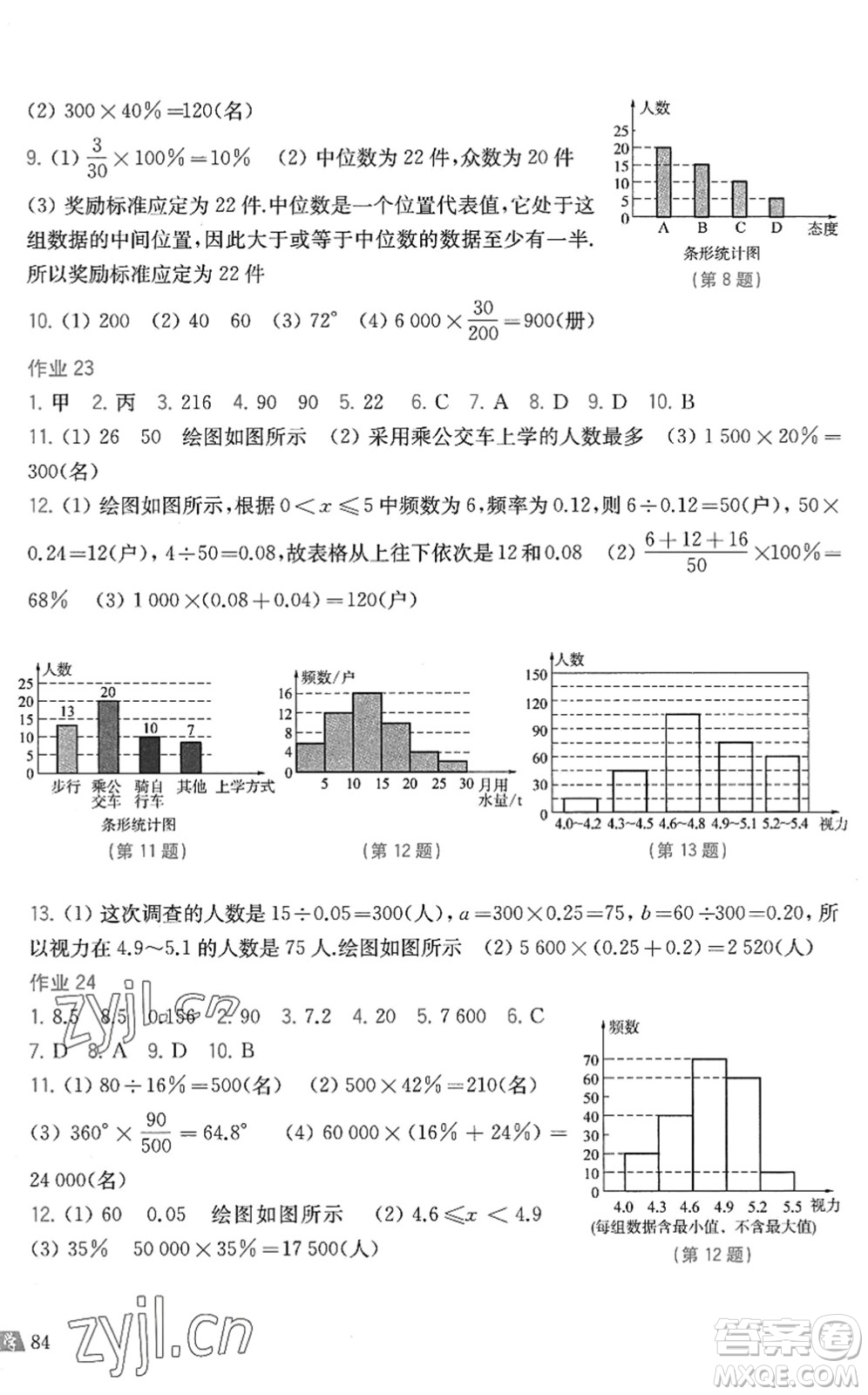 上?？茖W技術出版社2022暑假作業(yè)八年級數學滬科版答案