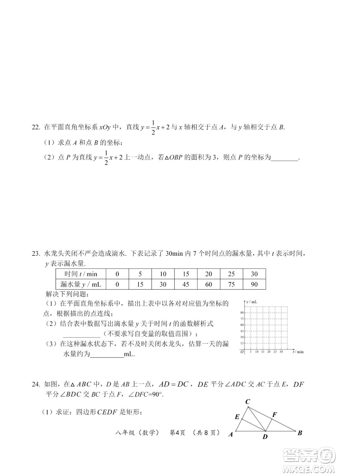 上海海淀區(qū)2022八年級下學(xué)期期末練習(xí)數(shù)學(xué)試題及答案