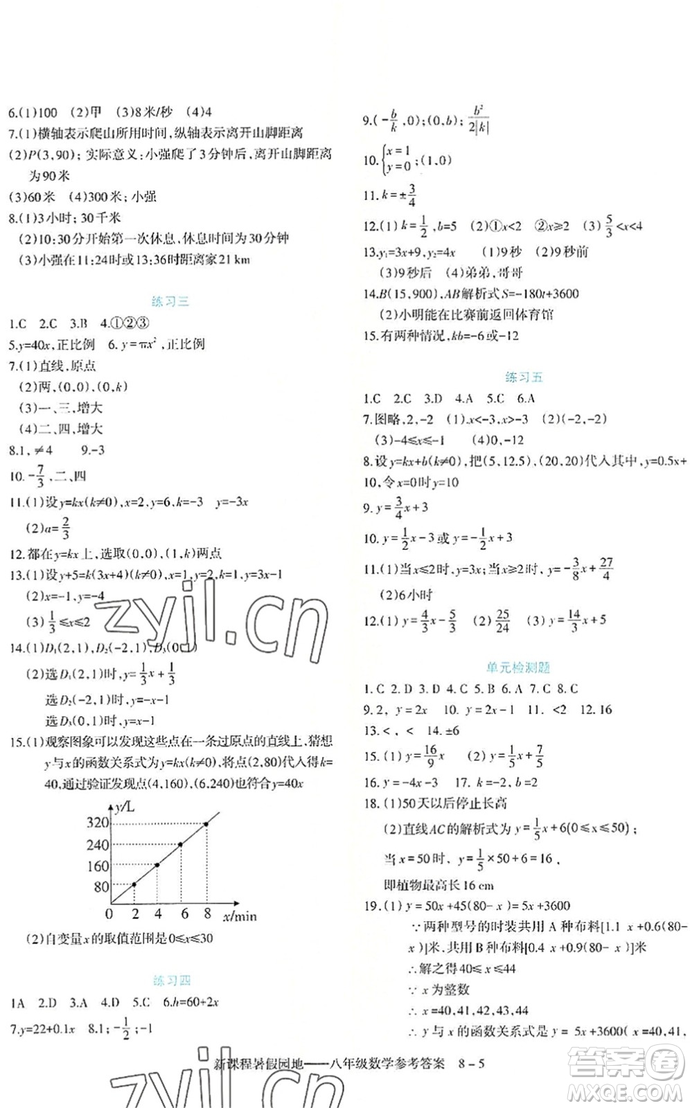 新疆科學技術(shù)出版社2022新課程暑假園地八年級數(shù)學通用版答案