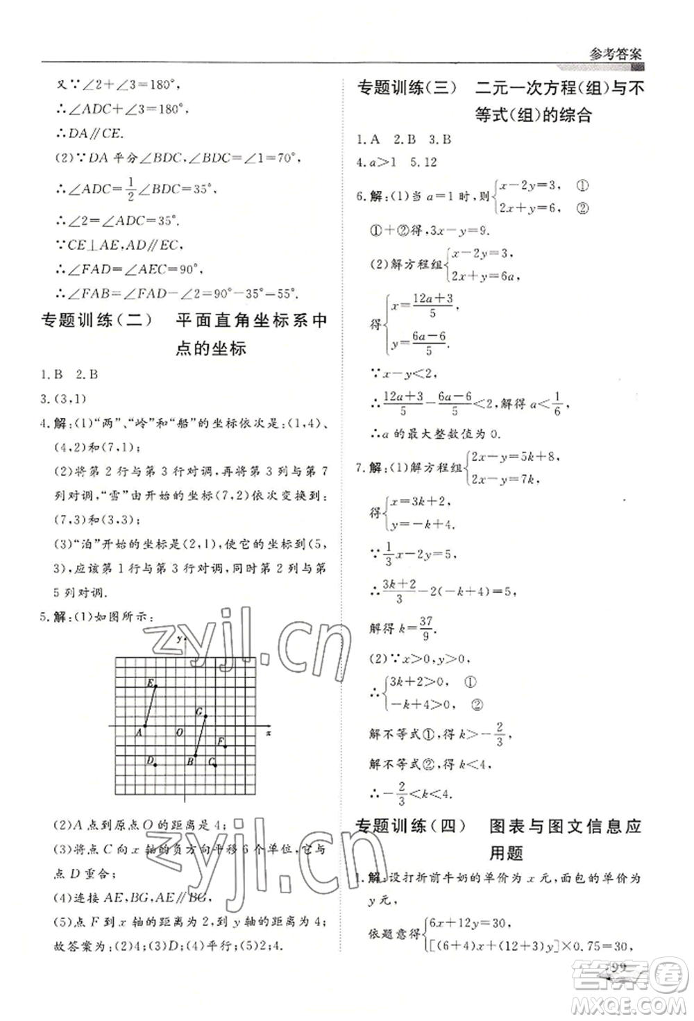 天津科學(xué)技術(shù)出版社2022暑假銜接超車(chē)道七升八數(shù)學(xué)人教版參考答案