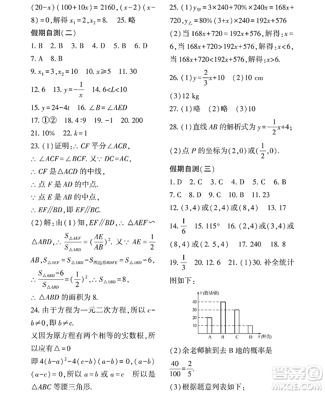 黑龍江少年兒童出版社2022Happy假日暑假八年級數(shù)學通用版答案