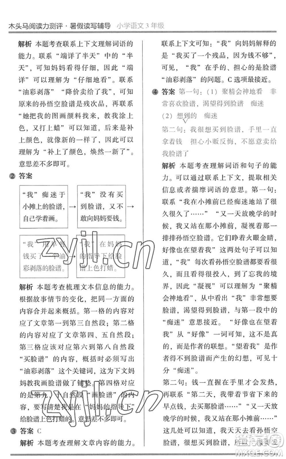 湖南師范大學(xué)出版社2022木頭馬閱讀力測(cè)評(píng)暑假讀寫(xiě)輔導(dǎo)三年級(jí)語(yǔ)文通用版答案