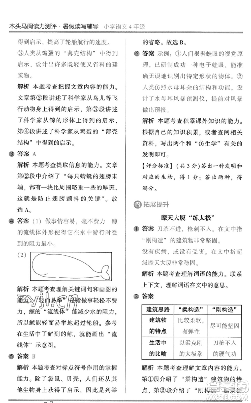 湖南師范大學(xué)出版社2022木頭馬閱讀力測評暑假讀寫輔導(dǎo)四年級(jí)語文通用版答案