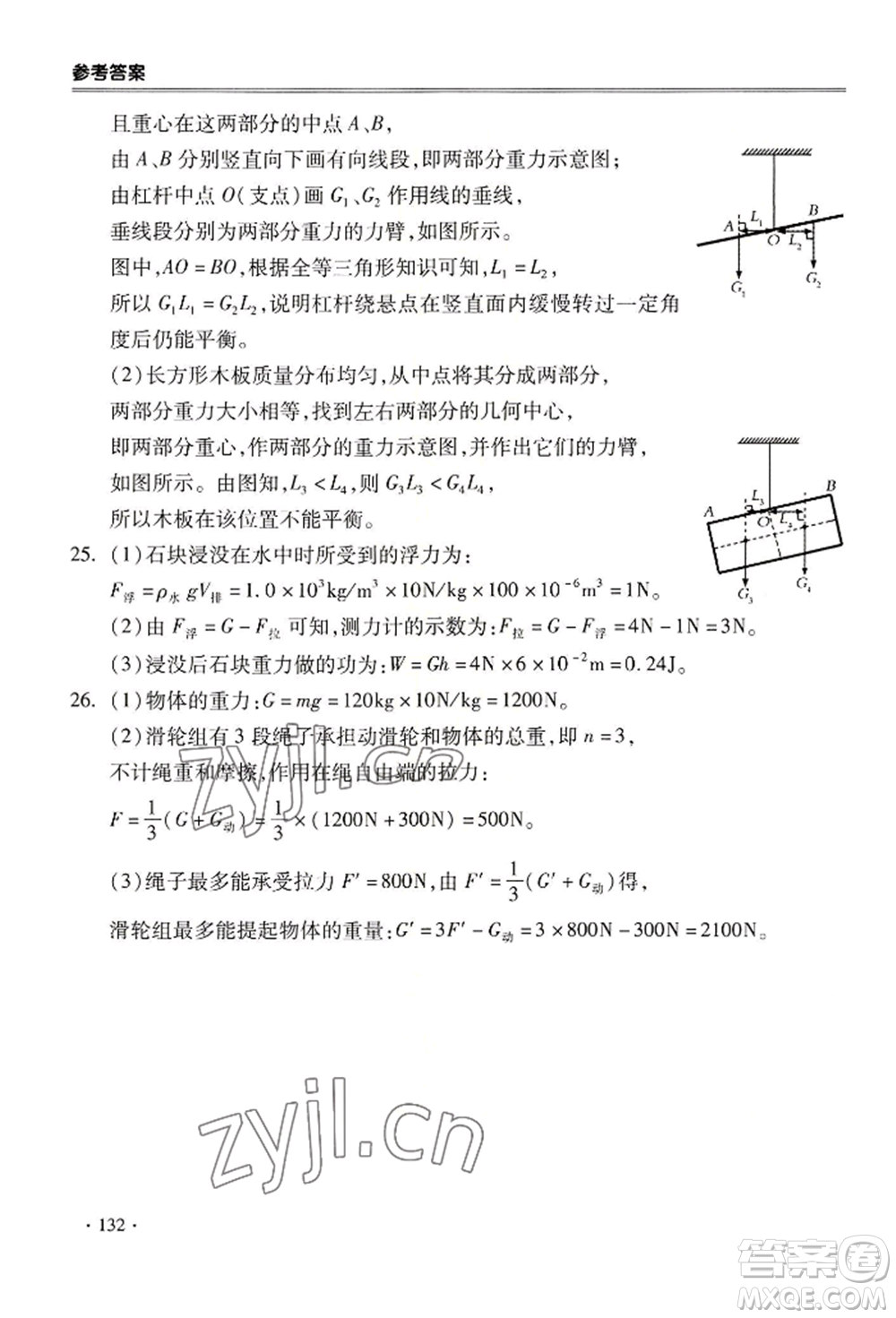 合肥工業(yè)大學(xué)出版社2022哈皮暑假八年級物理人教版參考答案