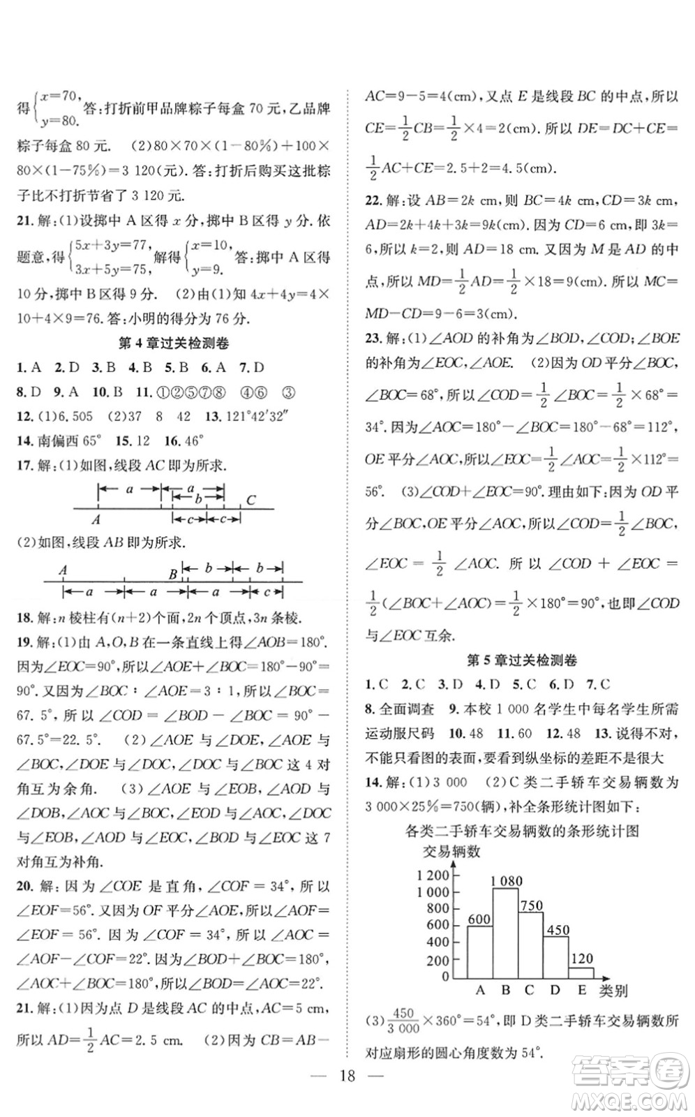 希望出版社2022暑假訓(xùn)練營(yíng)學(xué)年總復(fù)習(xí)七年級(jí)數(shù)學(xué)HK滬科版答案