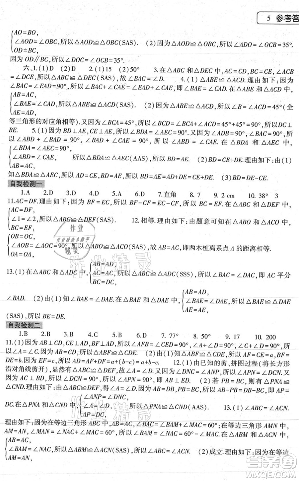 大象出版社2022數(shù)學暑假作業(yè)本七年級北師大版答案