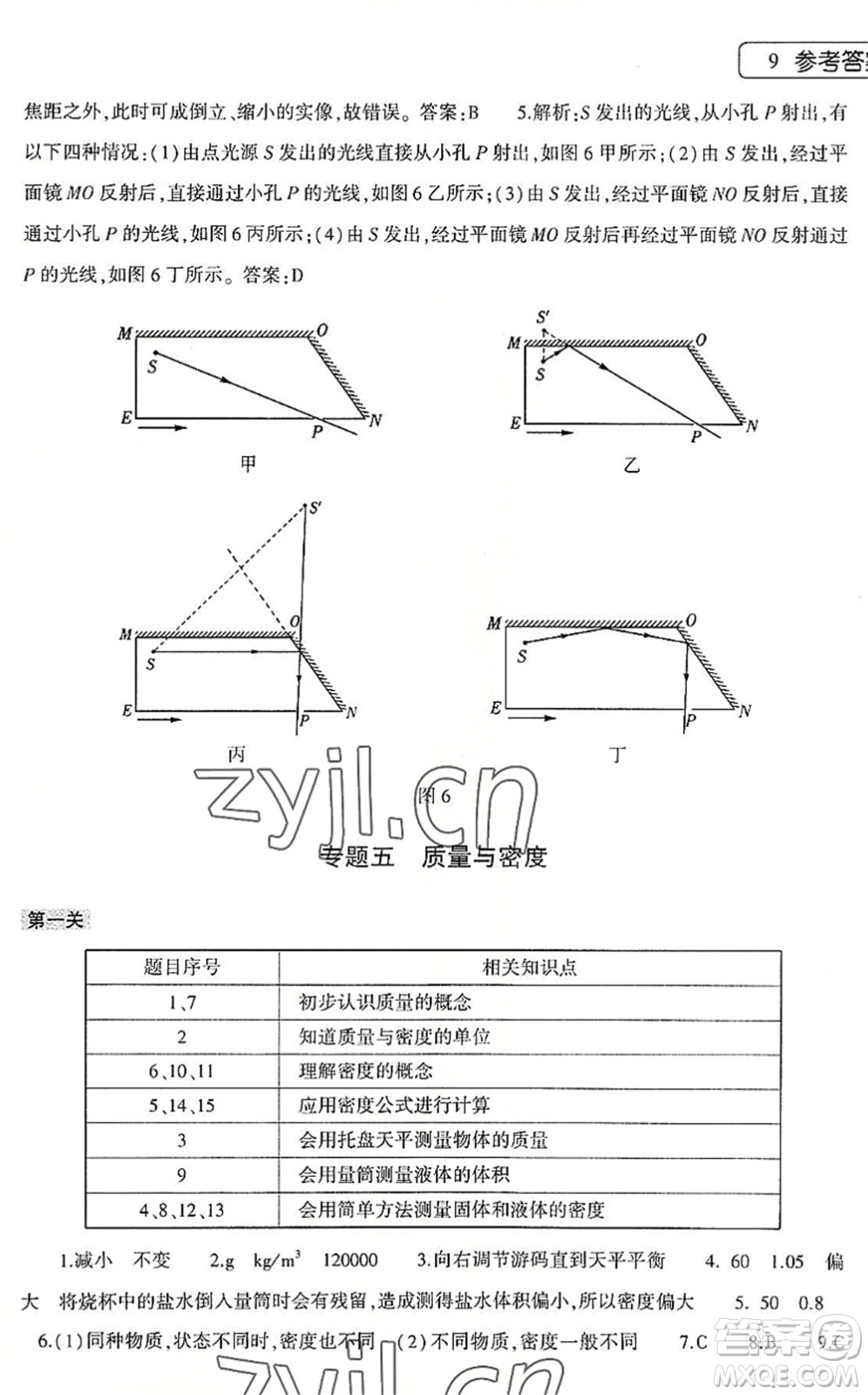 大象出版社2022物理暑假作業(yè)本八年級(jí)滬科版答案