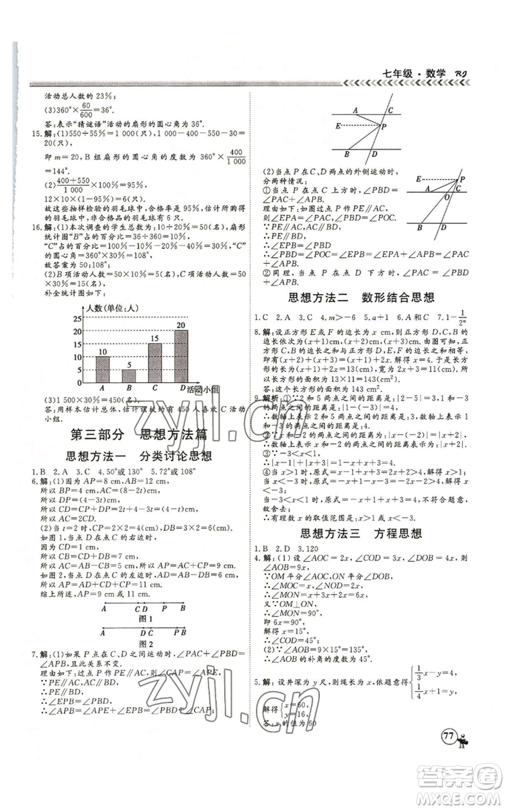 黑龍江教育出版社2022假期沖冠學(xué)期系統(tǒng)復(fù)習(xí)預(yù)習(xí)銜接七年級(jí)數(shù)學(xué)人教版參考答案