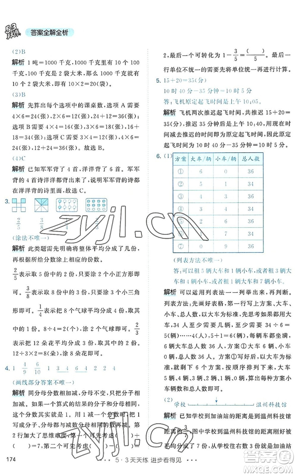 教育科學(xué)出版社2022秋季53天天練三年級數(shù)學(xué)上冊RJ人教版答案