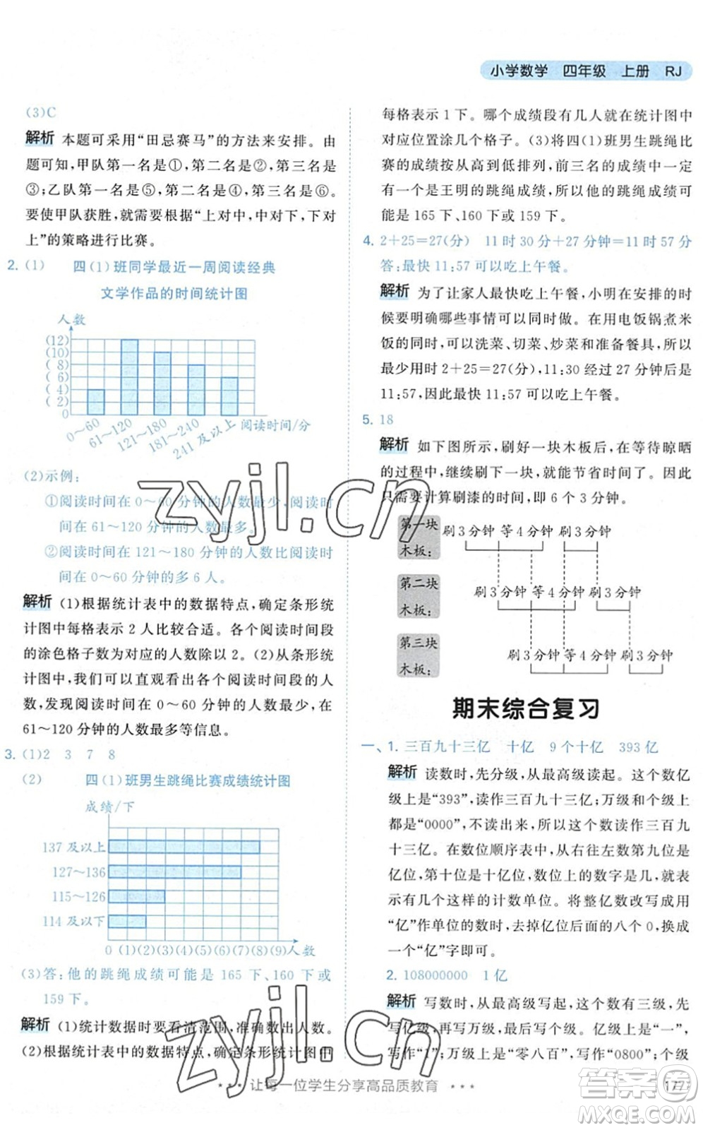 教育科學(xué)出版社2022秋季53天天練四年級數(shù)學(xué)上冊RJ人教版答案