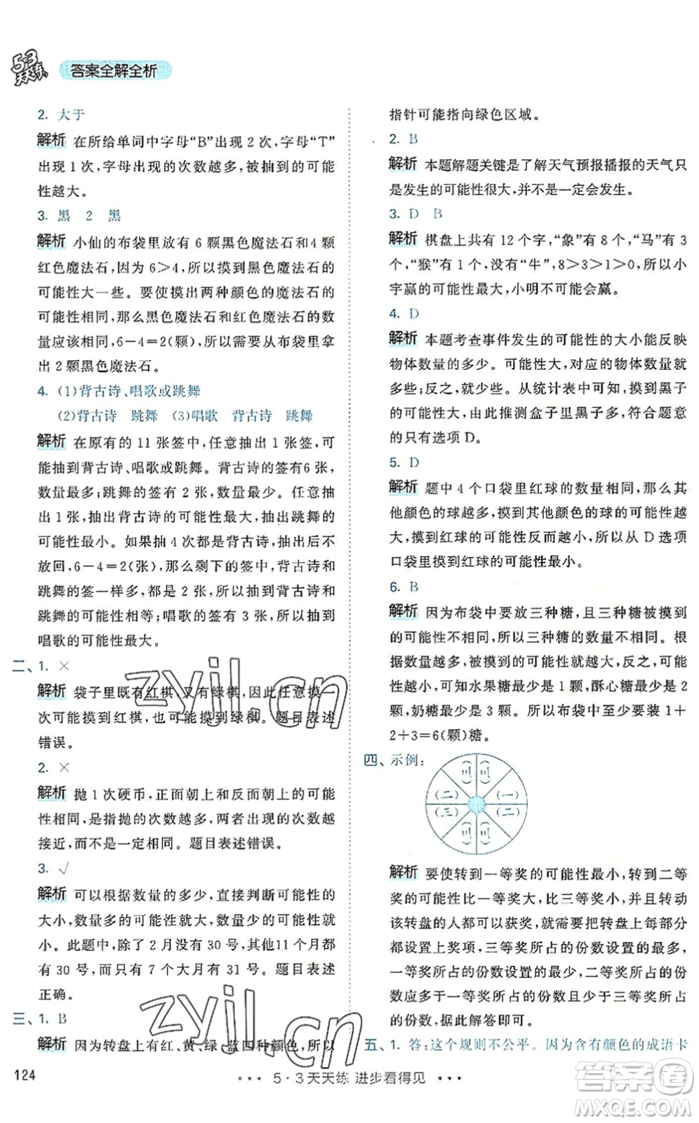 教育科學出版社2022秋季53天天練五年級數(shù)學上冊RJ人教版答案