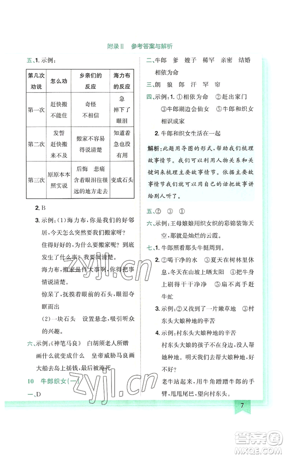 龍門書局2022黃岡小狀元作業(yè)本五年級(jí)上冊(cè)語(yǔ)文人教版參考答案