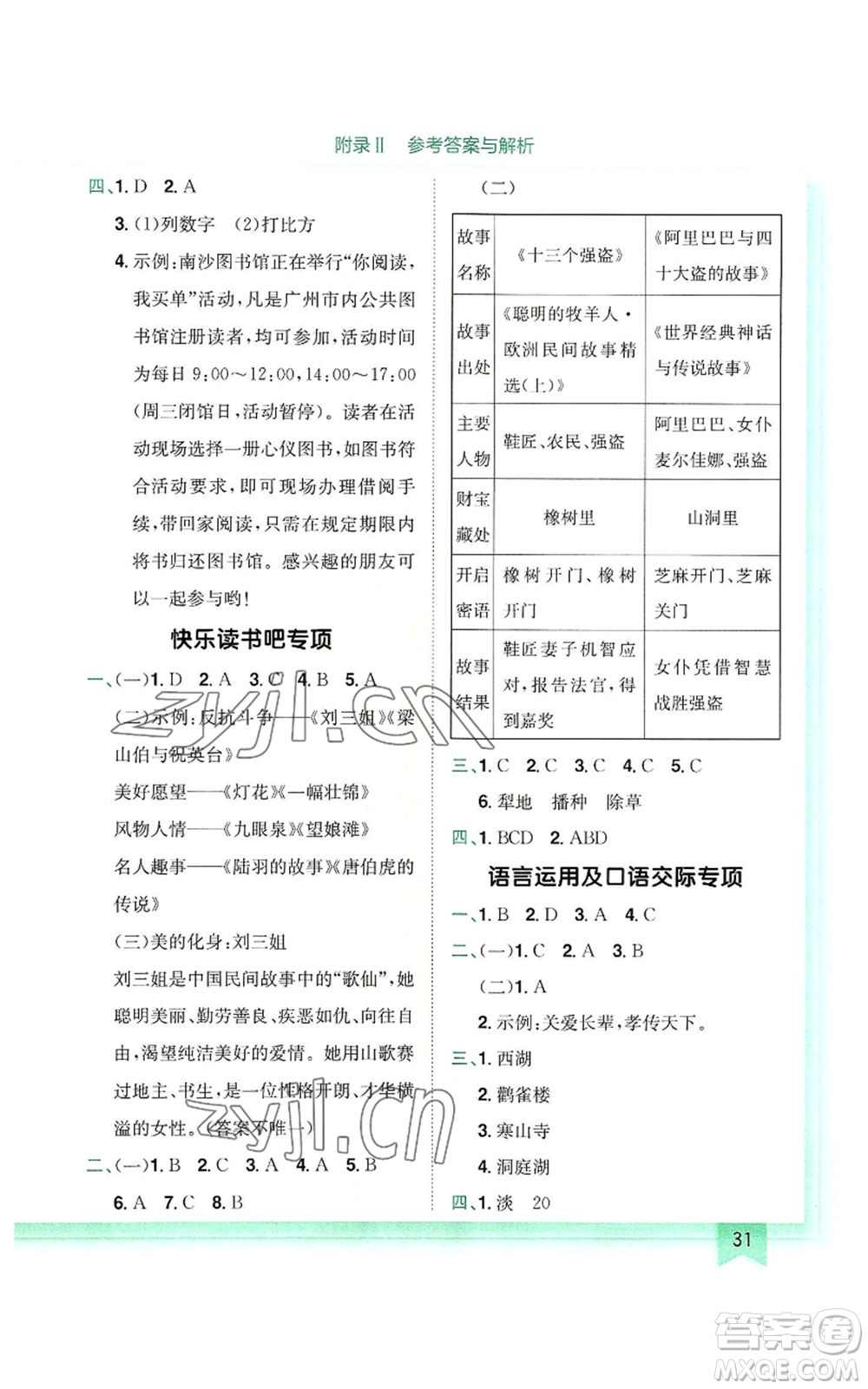 龍門書局2022黃岡小狀元作業(yè)本五年級(jí)上冊(cè)語(yǔ)文人教版參考答案