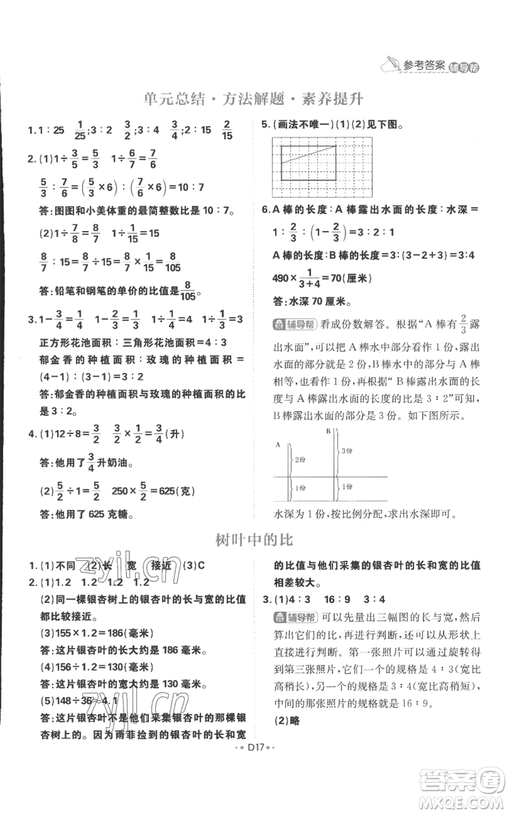 首都師范大學(xué)出版社2022小學(xué)必刷題六年級上冊數(shù)學(xué)蘇教版參考答案