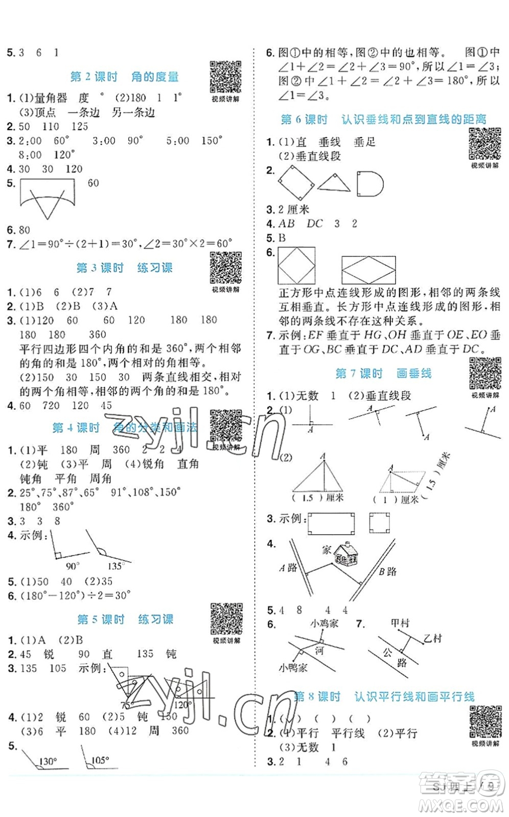 江西教育出版社2022陽(yáng)光同學(xué)課時(shí)優(yōu)化作業(yè)四年級(jí)數(shù)學(xué)上冊(cè)SJ蘇教版答案