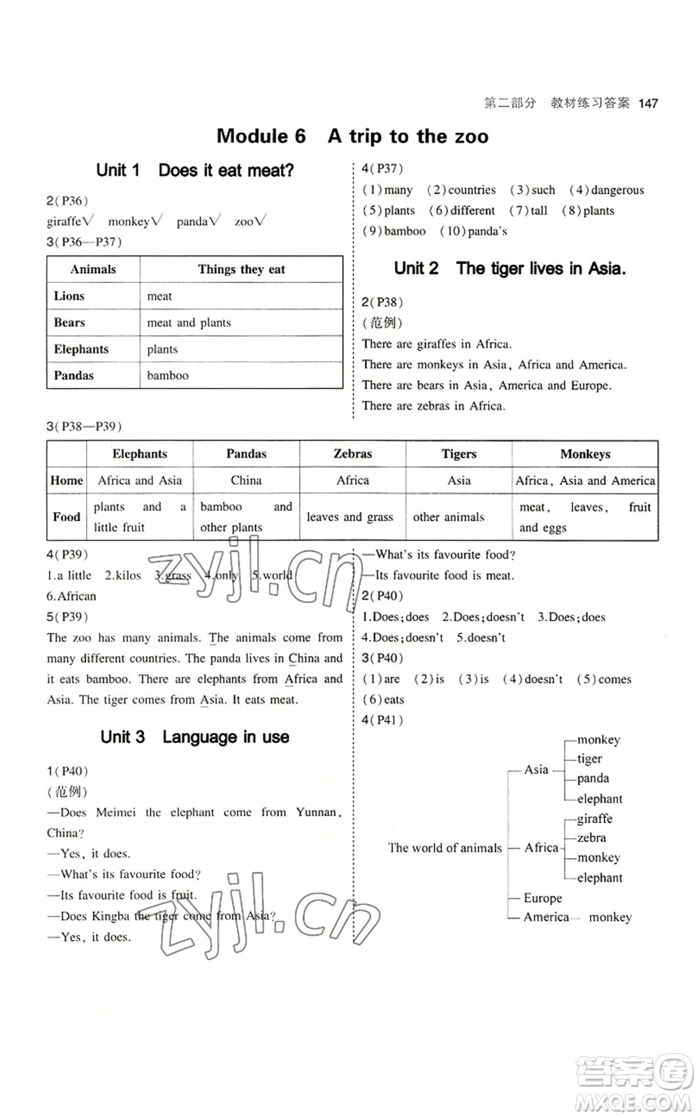 教育科學(xué)出版社2023年5年中考3年模擬七年級上冊英語外研版參考答案