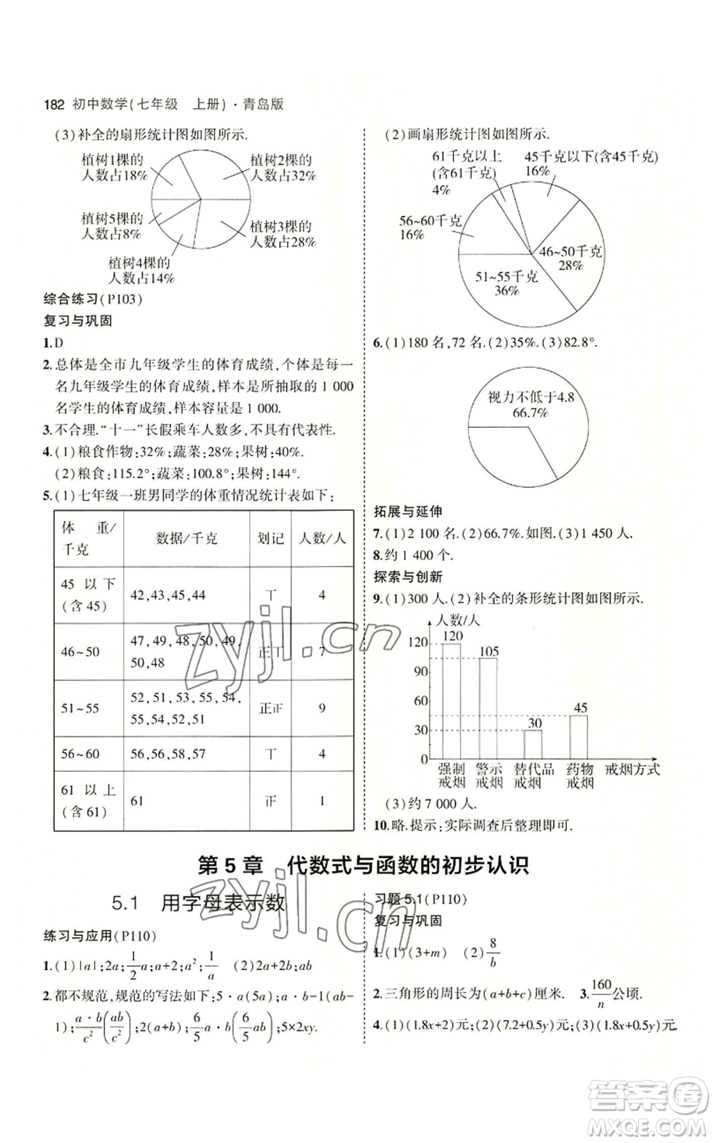 首都師范大學出版社2023年5年中考3年模擬七年級上冊數學青島版參考答案