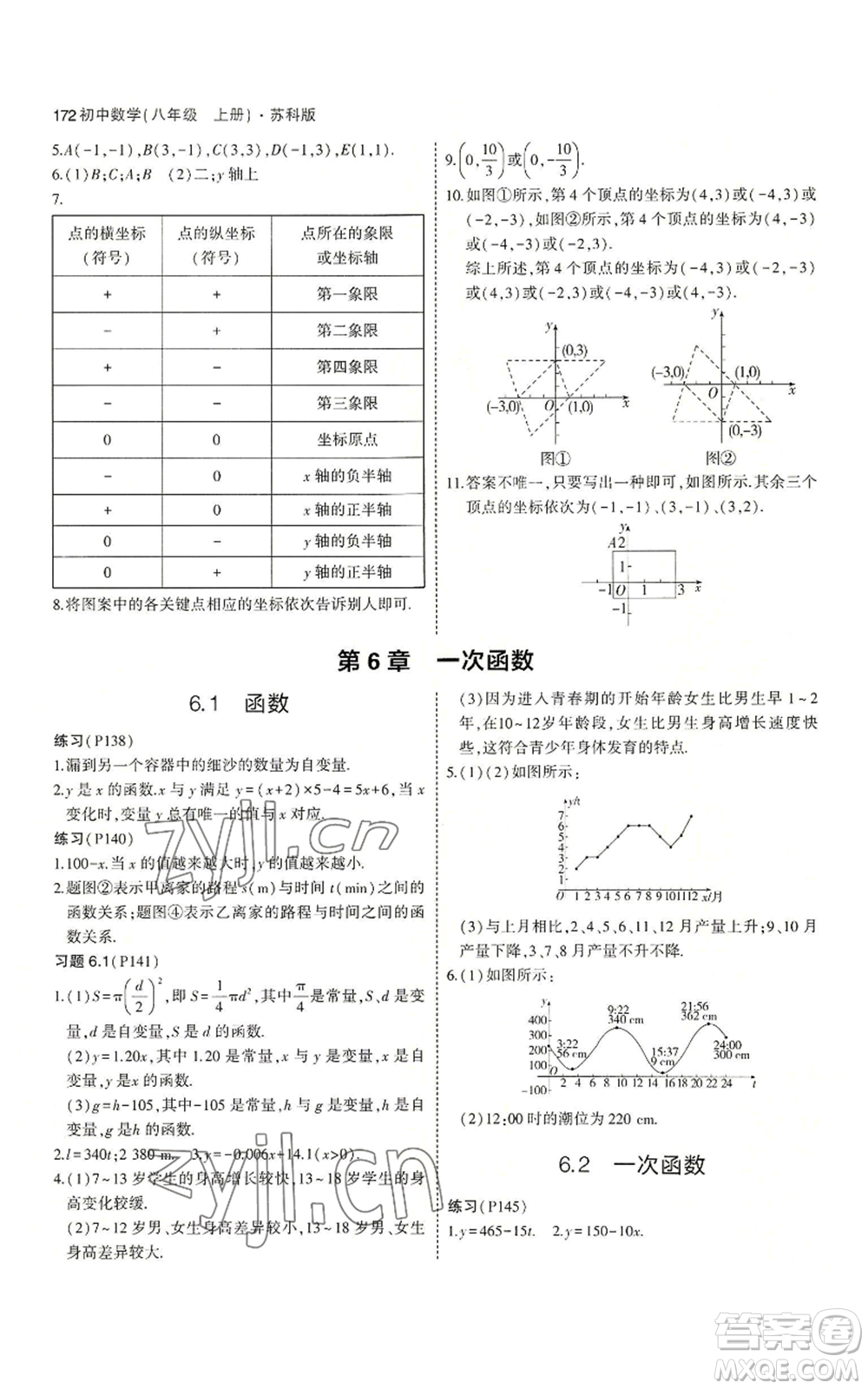 教育科學(xué)出版社2023年5年中考3年模擬八年級上冊數(shù)學(xué)蘇科版參考答案