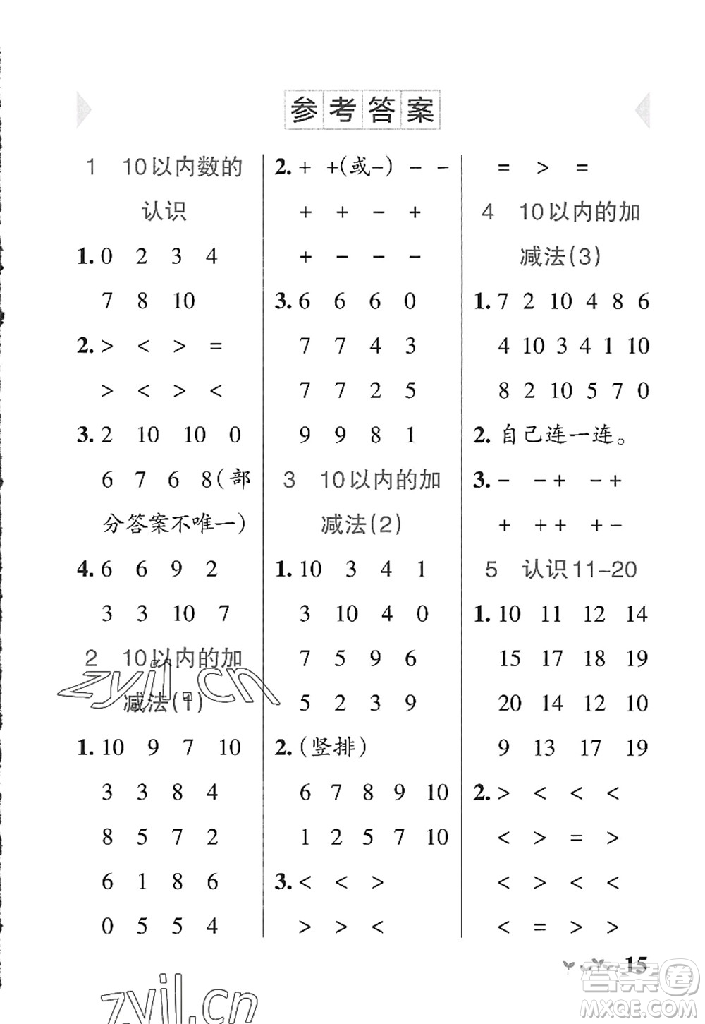 遼寧教育出版社2022PASS小學(xué)學(xué)霸作業(yè)本一年級(jí)數(shù)學(xué)上冊(cè)QD青島版五四專(zhuān)版答案