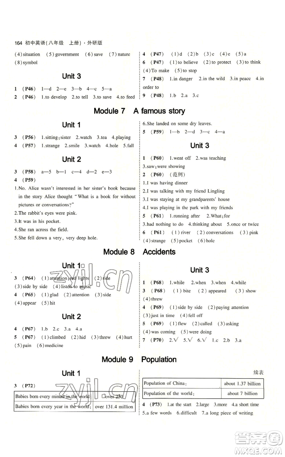 教育科學(xué)出版社2023年5年中考3年模擬八年級上冊英語外研版參考答案