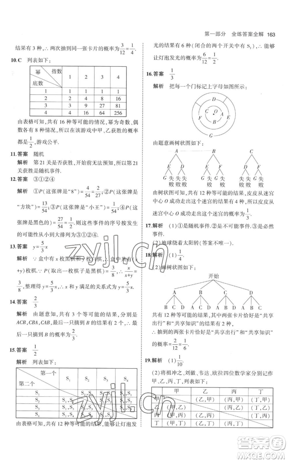 教育科學出版社2023年5年中考3年模擬九年級上冊化學人教版參考答案