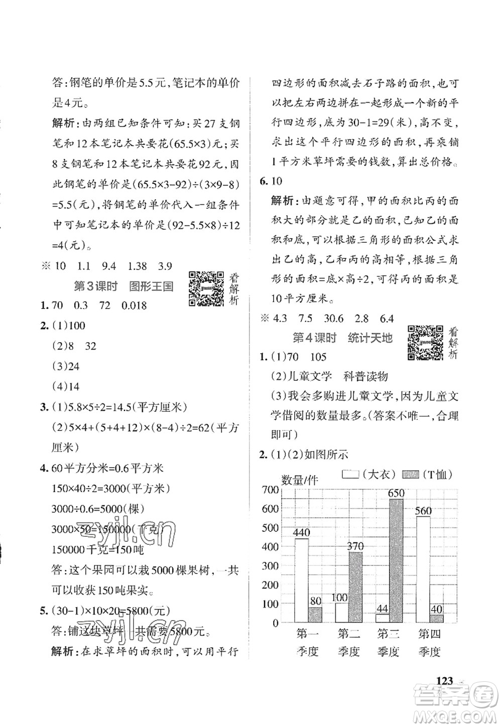 陜西師范大學出版總社2022PASS小學學霸作業(yè)本五年級數(shù)學上冊SJ蘇教版答案