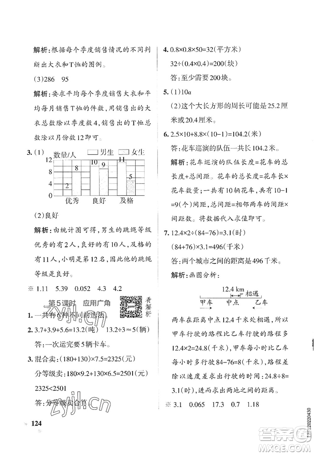 陜西師范大學出版總社2022PASS小學學霸作業(yè)本五年級數(shù)學上冊SJ蘇教版答案