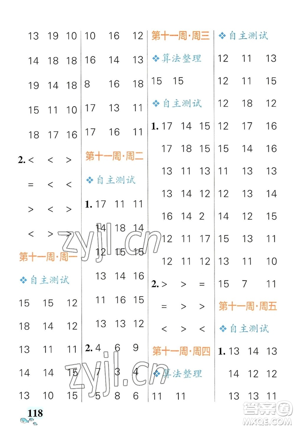 遼寧教育出版社2022PASS小學(xué)學(xué)霸天天計(jì)算一年級數(shù)學(xué)上冊RJ人教版答案