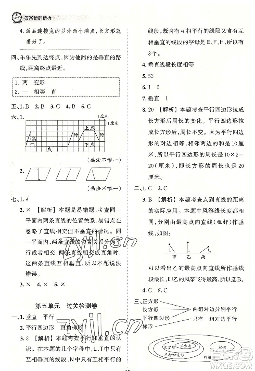 江西人民出版社2022王朝霞考點(diǎn)梳理時(shí)習(xí)卷四年級(jí)數(shù)學(xué)上冊(cè)RJ人教版答案