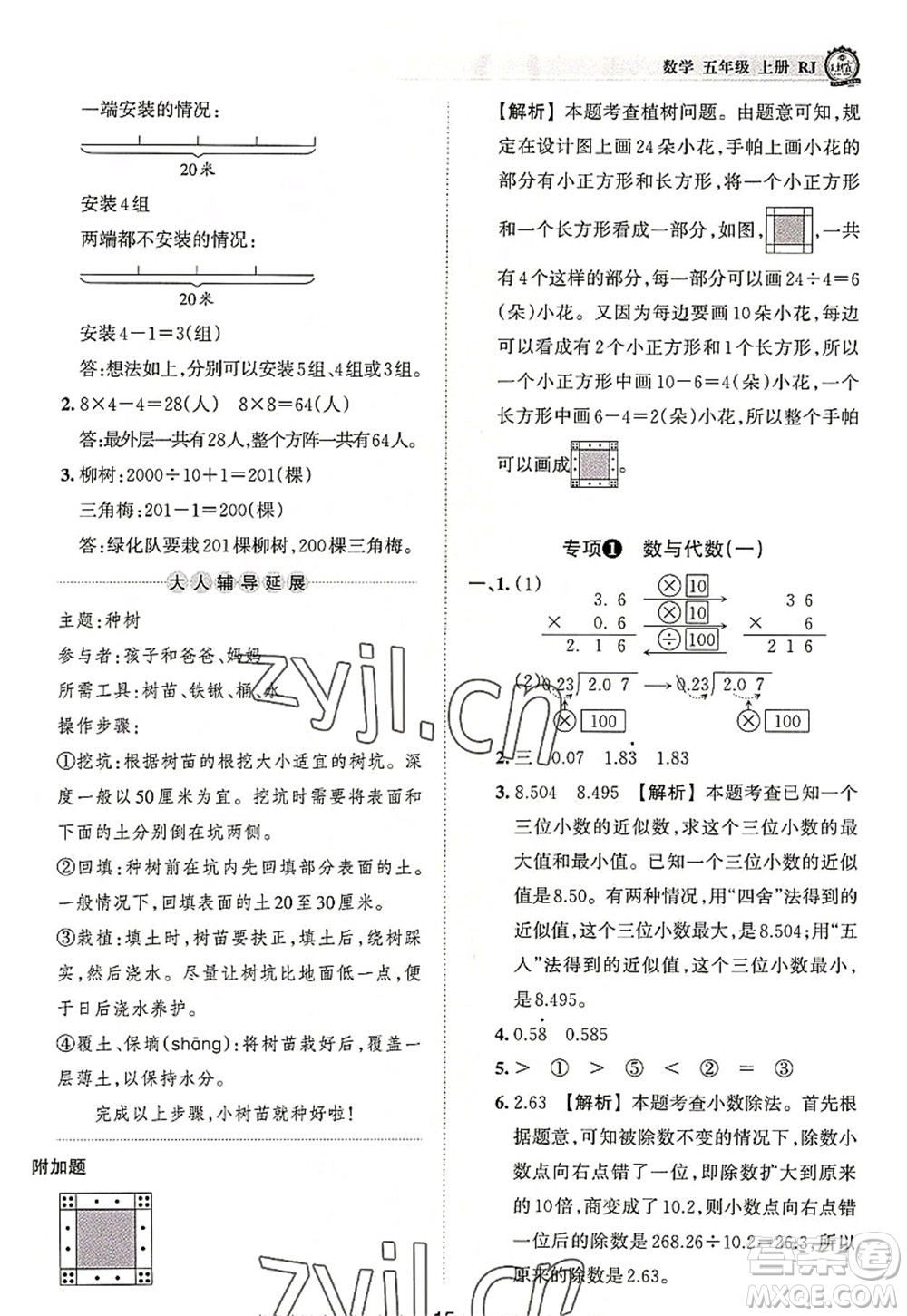 江西人民出版社2022王朝霞考點(diǎn)梳理時習(xí)卷五年級數(shù)學(xué)上冊RJ人教版答案