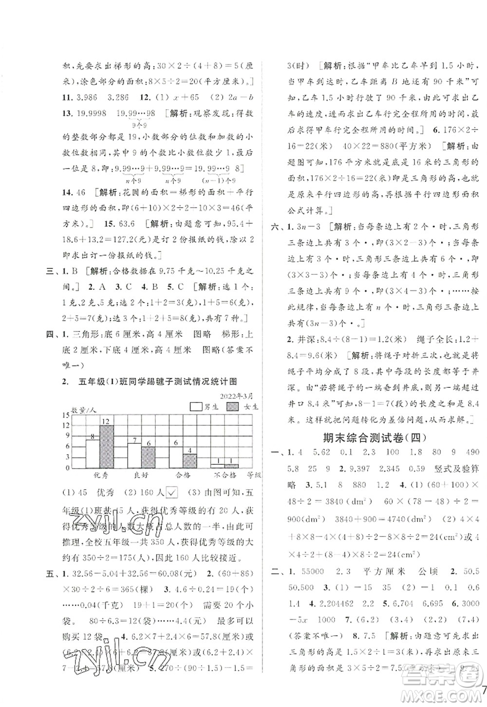 北京教育出版社2022亮點(diǎn)給力大試卷五年級(jí)數(shù)學(xué)上冊(cè)江蘇版答案