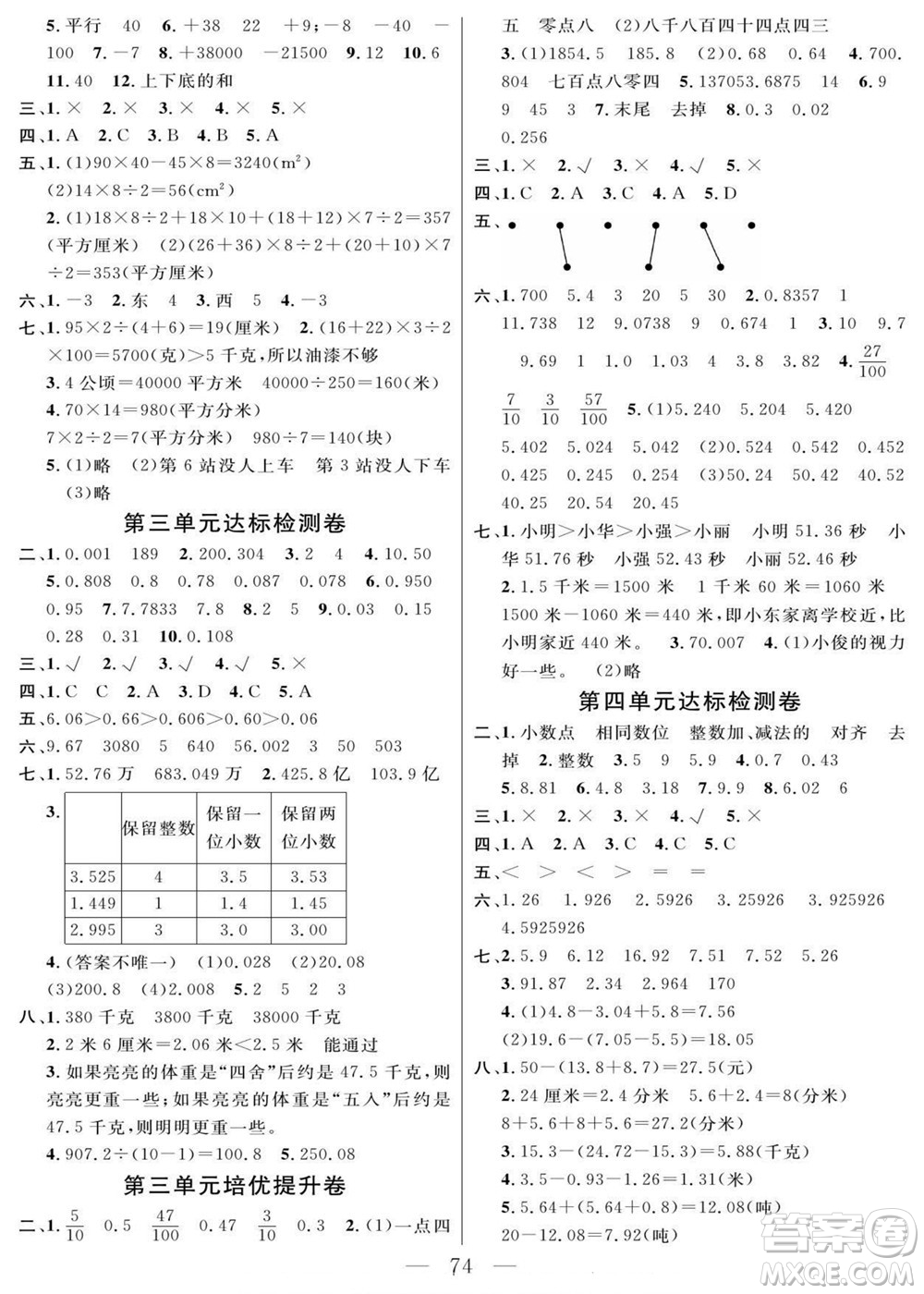 陽光出版社2022名師面對(duì)面大試卷數(shù)學(xué)六年級(jí)上冊(cè)蘇教版答案