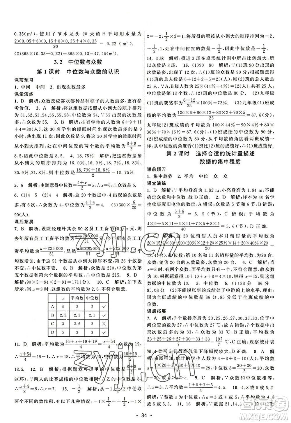 江蘇人民出版社2022課時(shí)提優(yōu)計(jì)劃作業(yè)本九年級(jí)數(shù)學(xué)上冊(cè)SK蘇科版答案