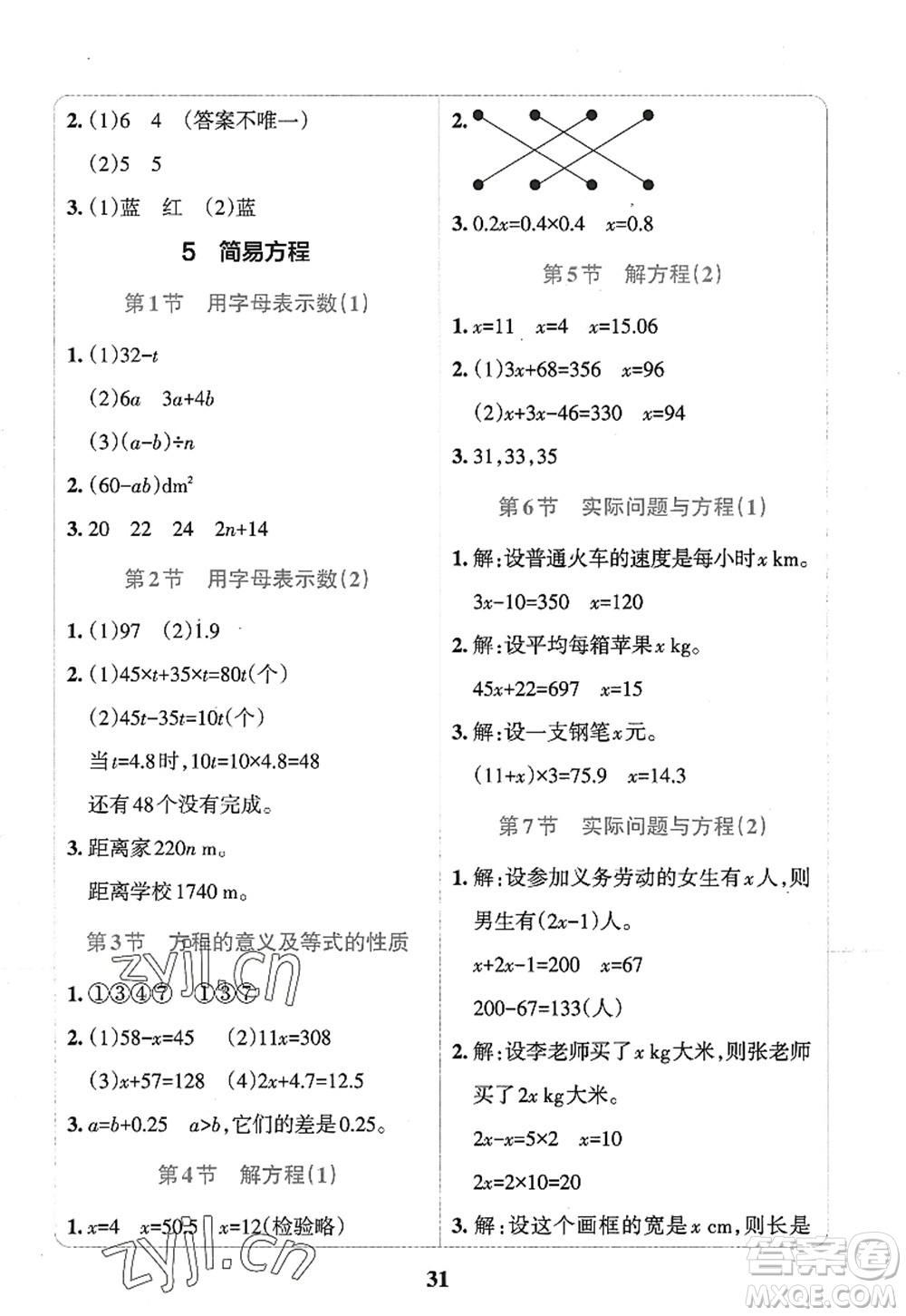 陜西師范大學(xué)出版總社2022PASS小學(xué)學(xué)霸沖A卷五年級數(shù)學(xué)上冊RJ人教版答案