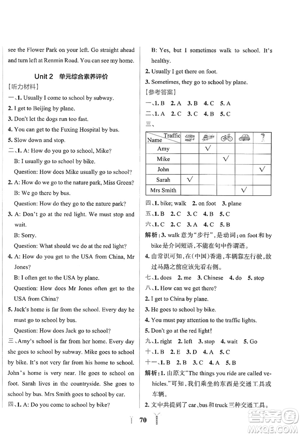 陜西師范大學(xué)出版總社2022PASS小學(xué)學(xué)霸沖A卷六年級(jí)英語上冊(cè)RJ人教版答案