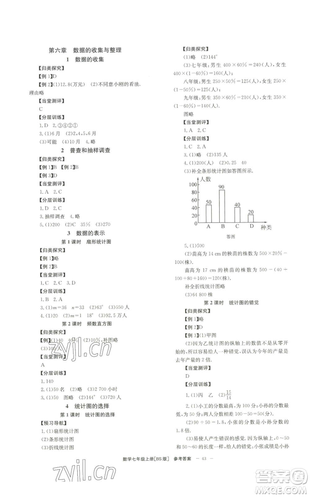 北京時(shí)代華文書局2022秋季全效學(xué)習(xí)學(xué)業(yè)評(píng)價(jià)方案七年級(jí)上冊數(shù)學(xué)北師大版參考答案