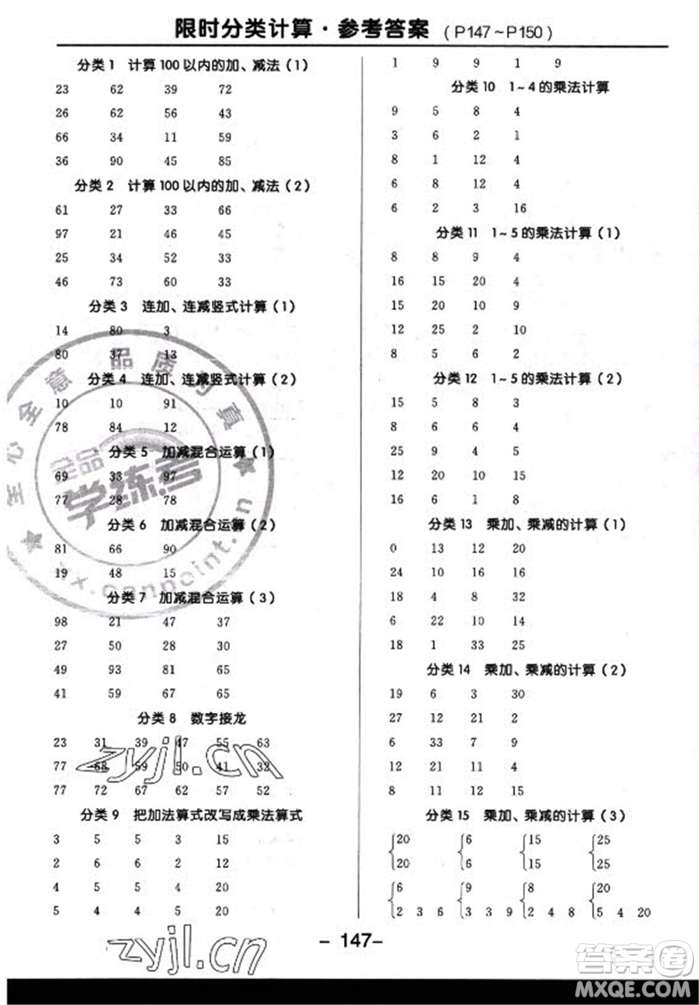 開(kāi)明出版社2022全品學(xué)練考數(shù)學(xué)二年級(jí)上冊(cè)蘇教版答案