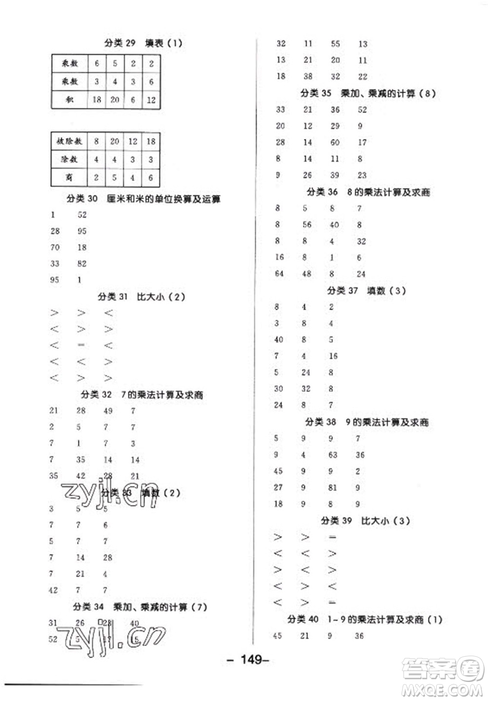 開(kāi)明出版社2022全品學(xué)練考數(shù)學(xué)二年級(jí)上冊(cè)蘇教版答案