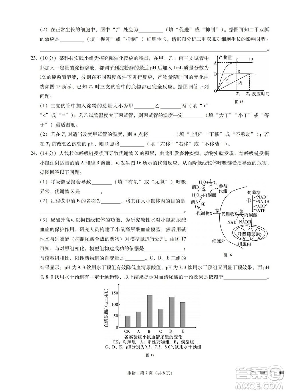 巴蜀中學(xué)2023屆高考適應(yīng)性月考卷一生物試題及答案