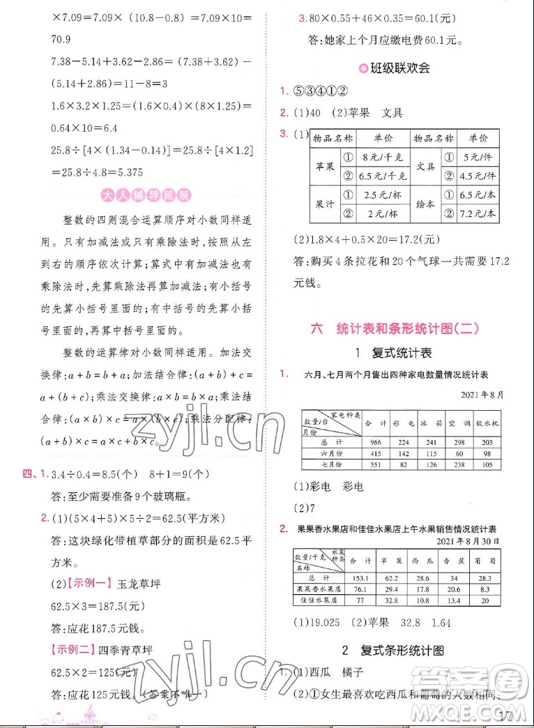 江西人民出版社2022王朝霞創(chuàng)維新課堂數(shù)學(xué)五年級(jí)上冊(cè)SJ蘇教版答案