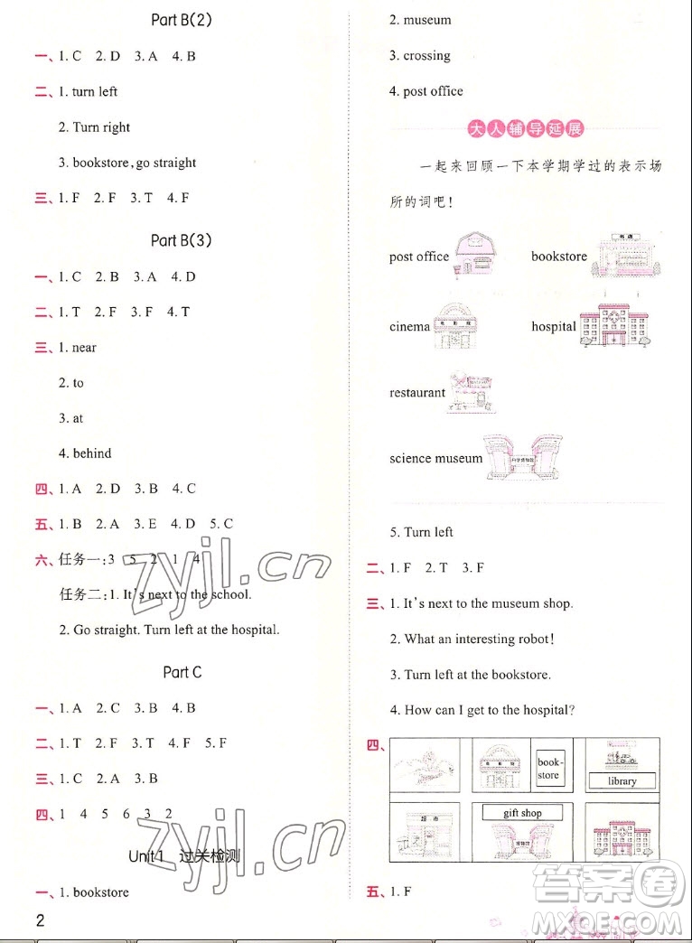 江西人民出版社2022王朝霞創(chuàng)維新課堂英語六年級上冊人教版答案