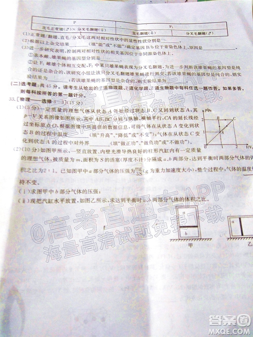 2023屆貴州省金太陽高三年級聯(lián)合考試?yán)砜凭C合試題及答案