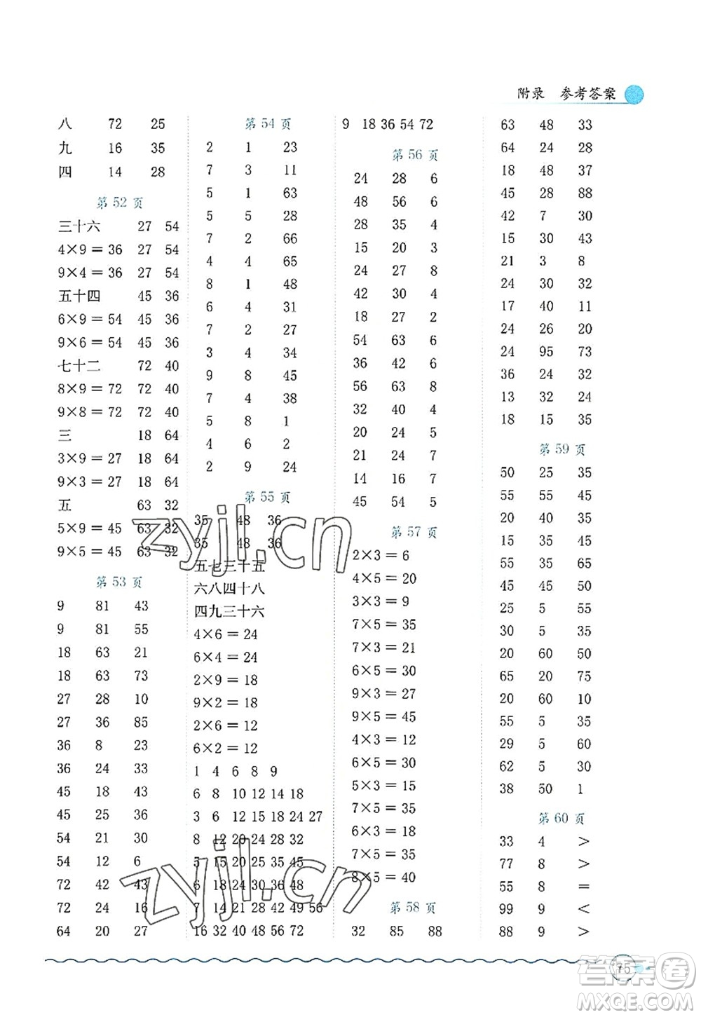 龍門書局2022黃岡小狀元口算速算練習(xí)冊二年級數(shù)學(xué)上冊R人教版答案