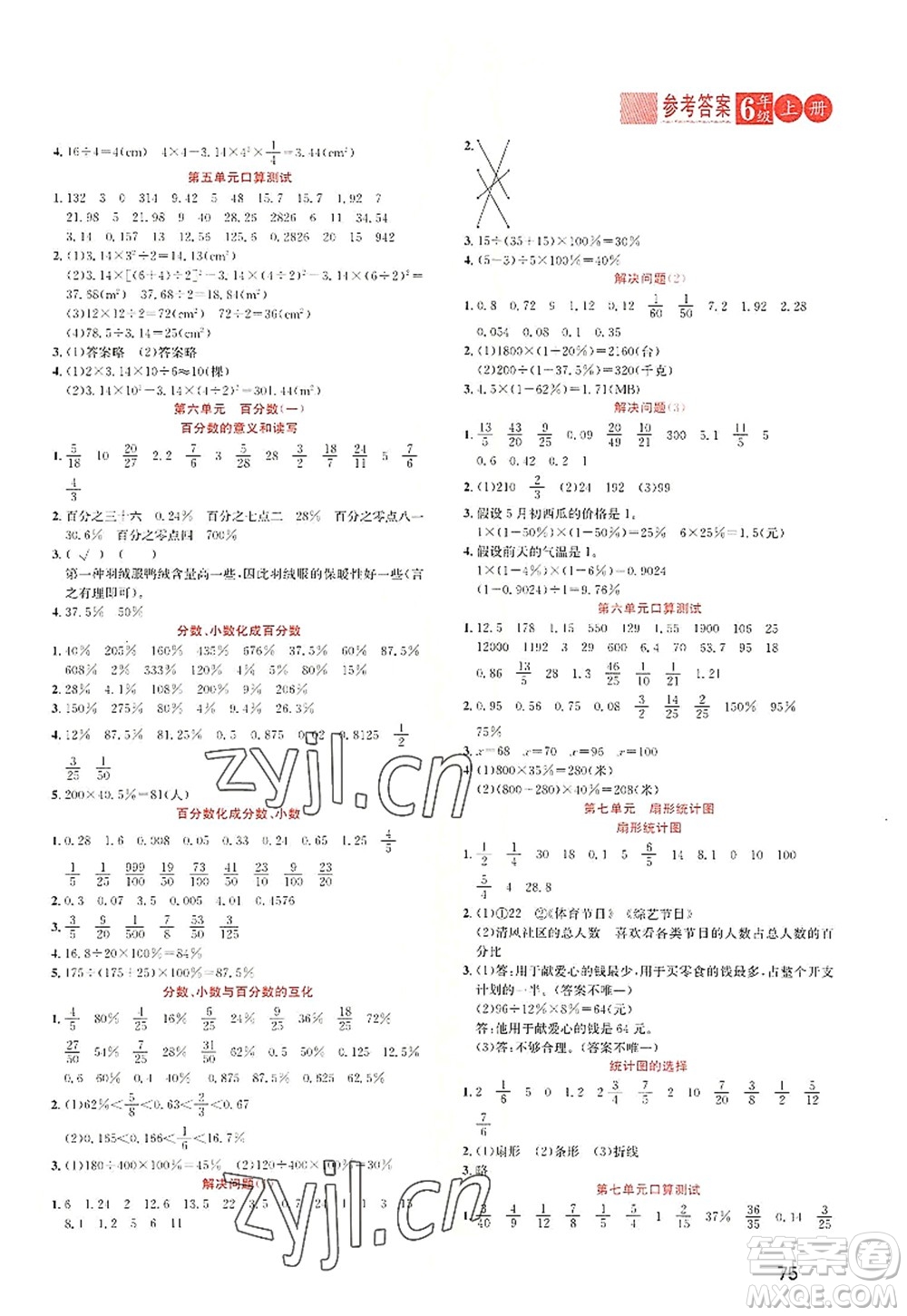 黑龍江教育出版社2022黃岡新課堂六年級(jí)數(shù)學(xué)上冊(cè)RJ人教版答案