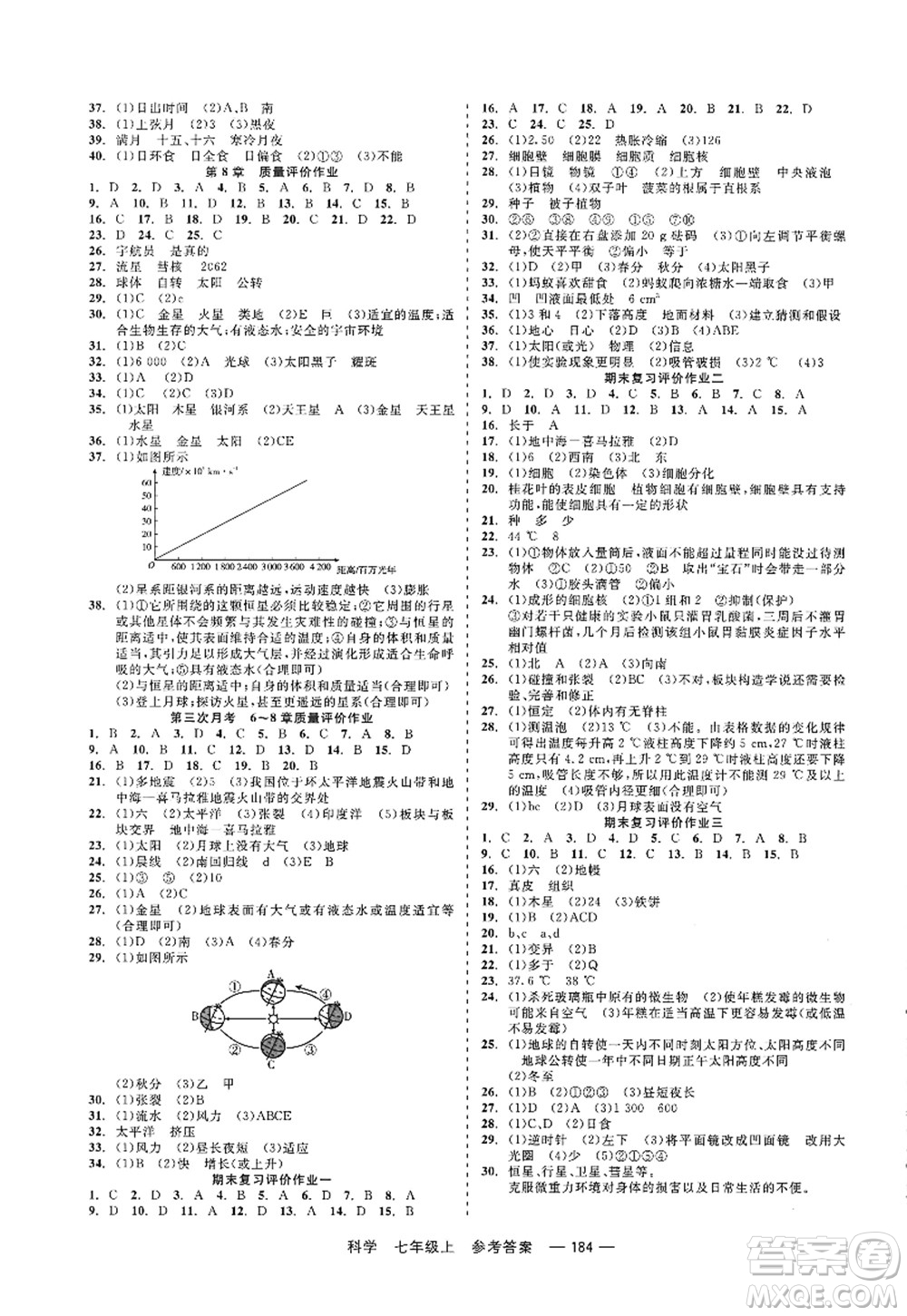 天津人民出版社2022精彩練習(xí)就練這一本七年級(jí)科學(xué)上冊(cè)華師大版答案