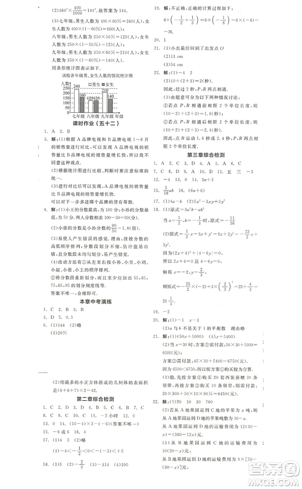 陽光出版社2022全品學(xué)練考七年級(jí)數(shù)學(xué)上冊(cè)BS北師版答案