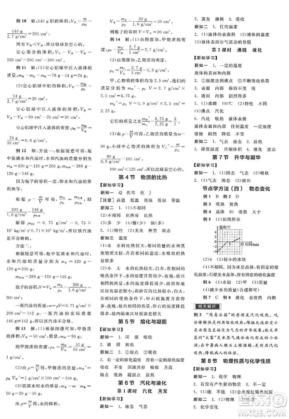 陽(yáng)光出版社2022全品學(xué)練考七年級(jí)科學(xué)上冊(cè)ZJ浙教版答案