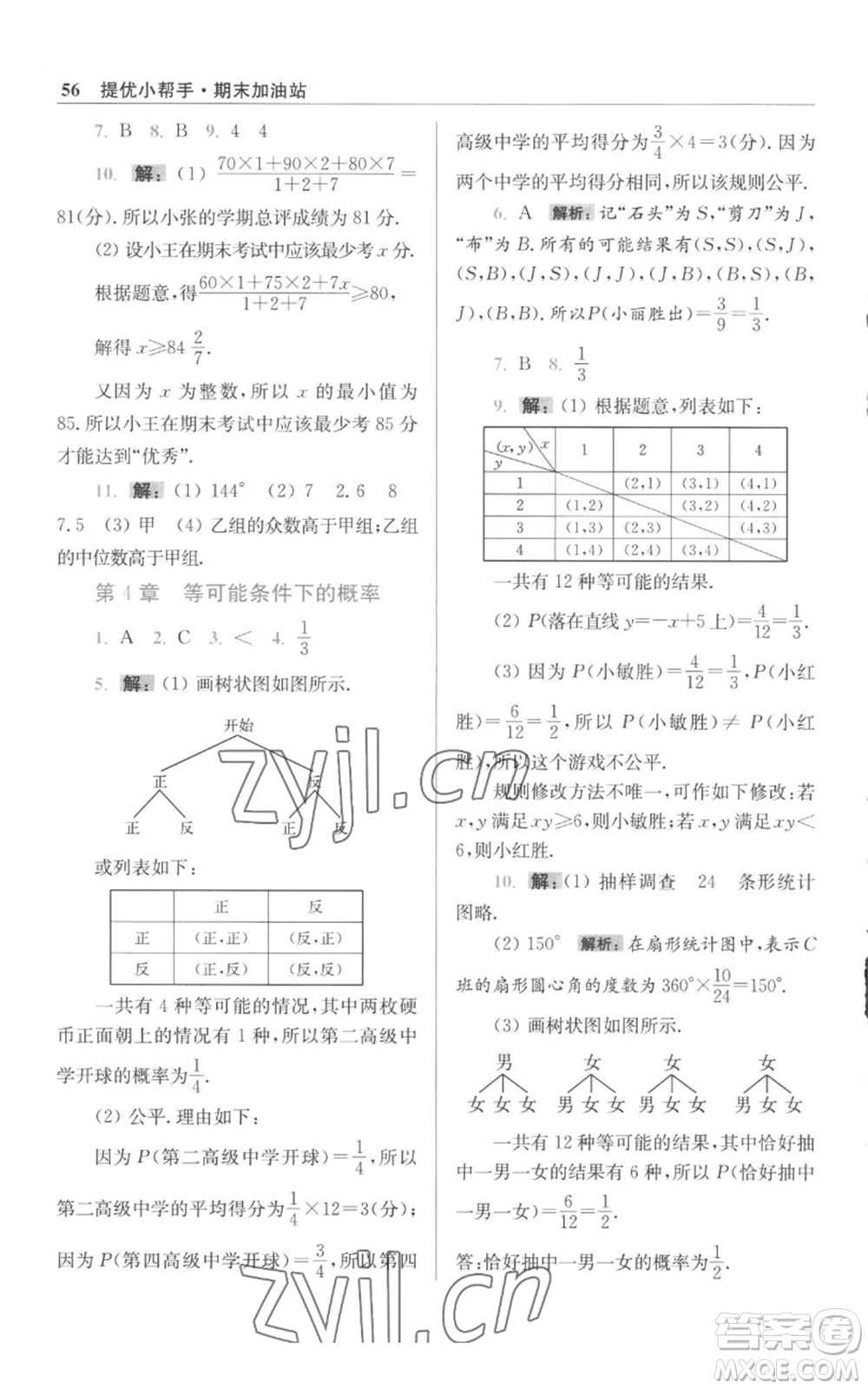 江蘇鳳凰科學(xué)技術(shù)出版社2022小題狂做九年級上冊數(shù)學(xué)蘇科版提優(yōu)版參考答案