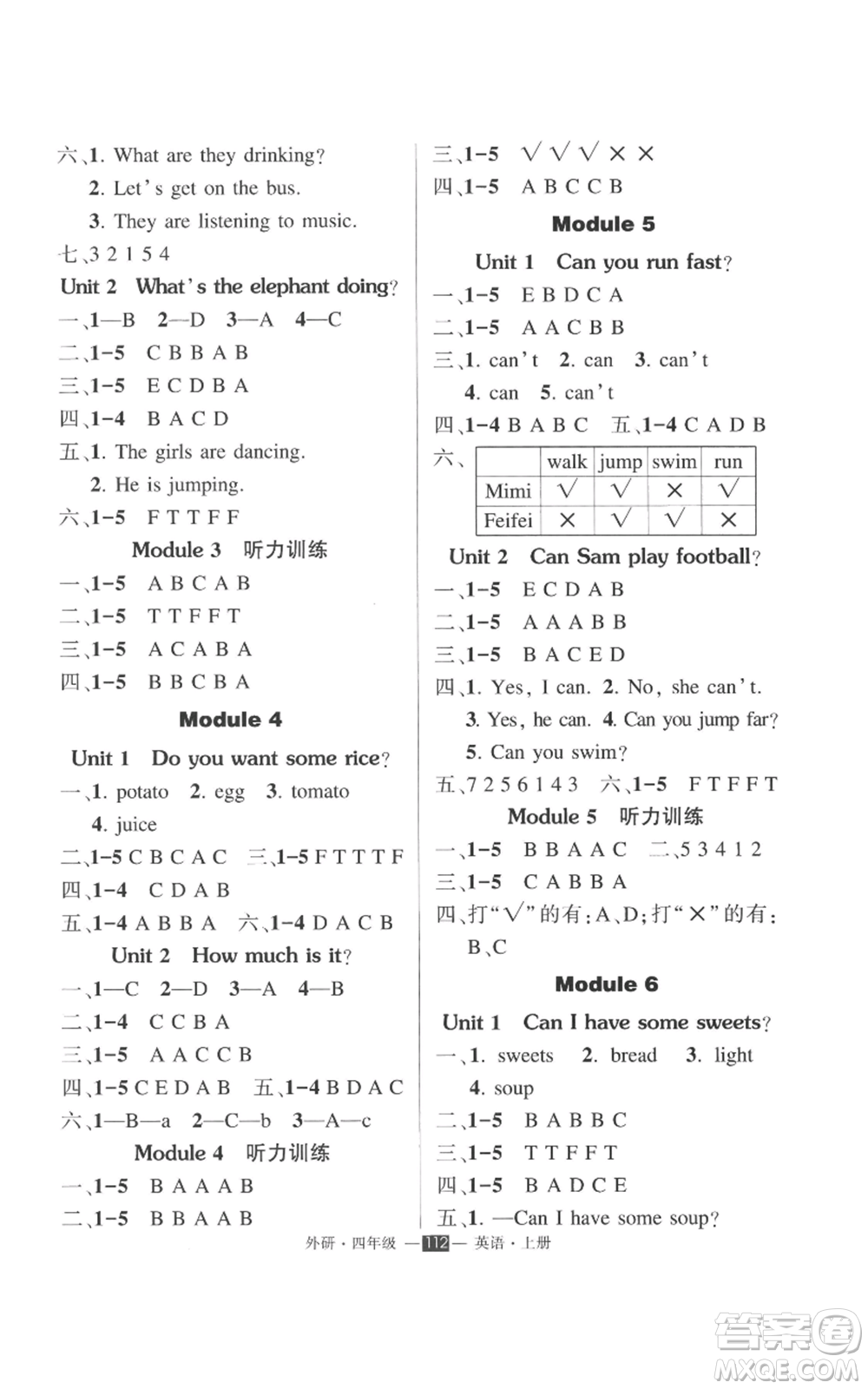 西安出版社2022秋季狀元成才路創(chuàng)優(yōu)作業(yè)100分四年級(jí)上冊(cè)英語外研版參考答案